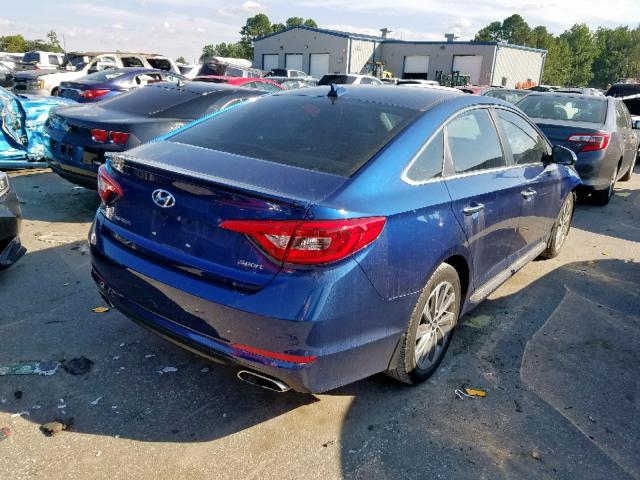 5NPE34AF3GH299374 - 2016 HYUNDAI SONATA SPO BLUE photo 4