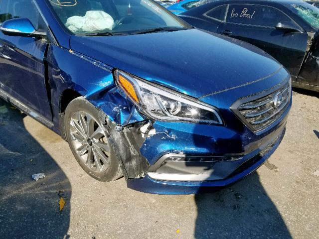 5NPE34AF3GH299374 - 2016 HYUNDAI SONATA SPO BLUE photo 9