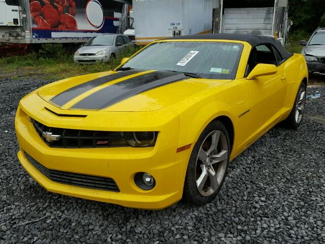 2G1FK3DJ0C9193729 - 2012 CHEVROLET CAMARO 2SS YELLOW photo 2