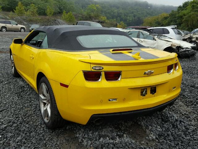 2G1FK3DJ0C9193729 - 2012 CHEVROLET CAMARO 2SS YELLOW photo 3