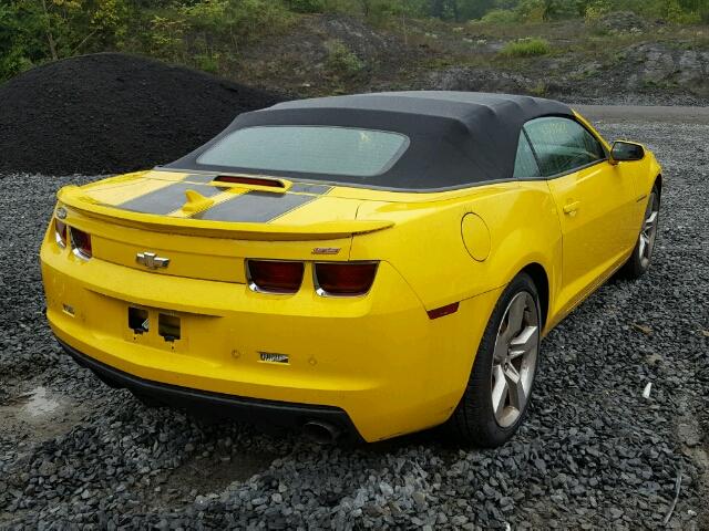 2G1FK3DJ0C9193729 - 2012 CHEVROLET CAMARO 2SS YELLOW photo 4