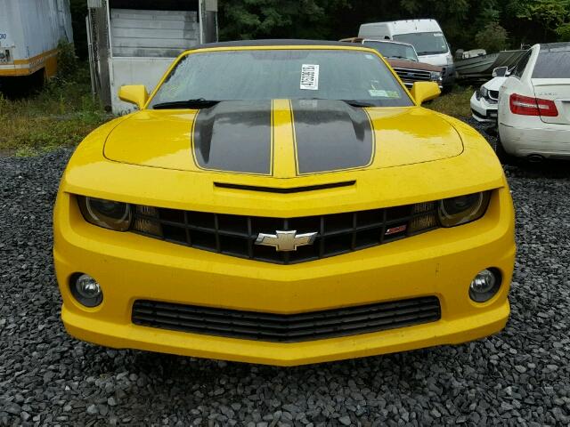 2G1FK3DJ0C9193729 - 2012 CHEVROLET CAMARO 2SS YELLOW photo 9