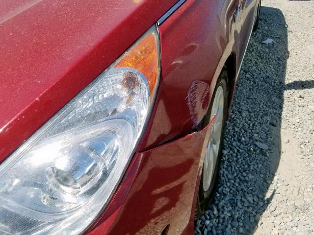 KMHEC4A46EA112935 - 2014 HYUNDAI SONATA HYB RED photo 9