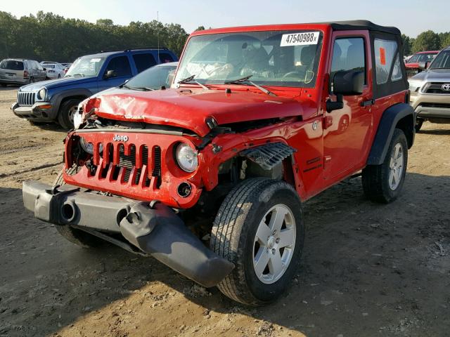 1C4AJWAG8FL601941 - 2015 JEEP WRANGLER S RED photo 2