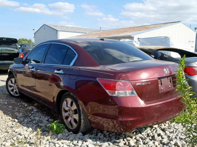 1HGCP36839A020792 - 2009 HONDA ACCORD EXL MAROON photo 3