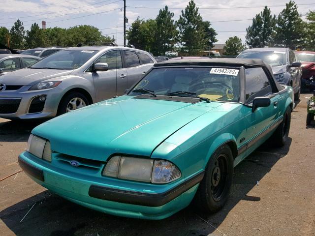 1FACP44E9PF150823 - 1993 FORD MUSTANG LX GREEN photo 2