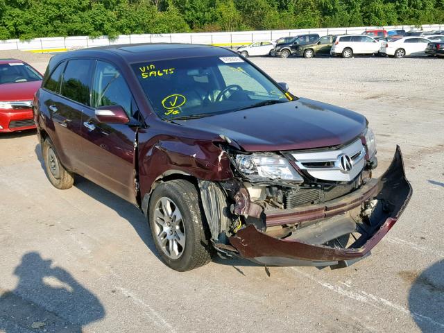 2HNYD282X8H519695 - 2008 ACURA MDX BURGUNDY photo 1