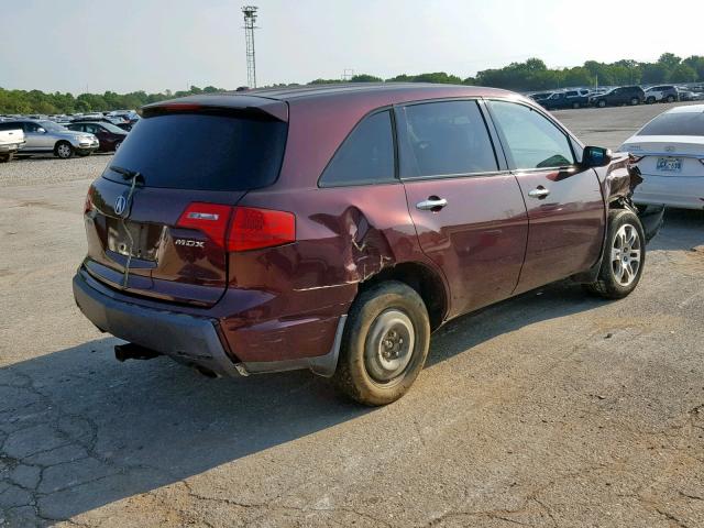 2HNYD282X8H519695 - 2008 ACURA MDX BURGUNDY photo 4