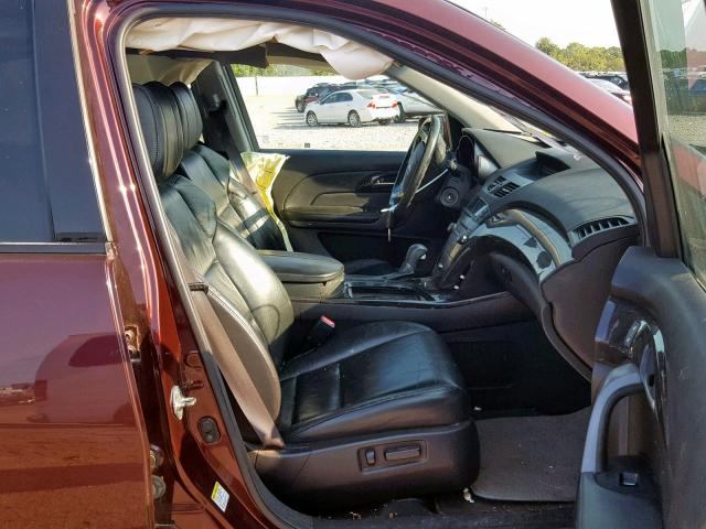 2HNYD282X8H519695 - 2008 ACURA MDX BURGUNDY photo 5