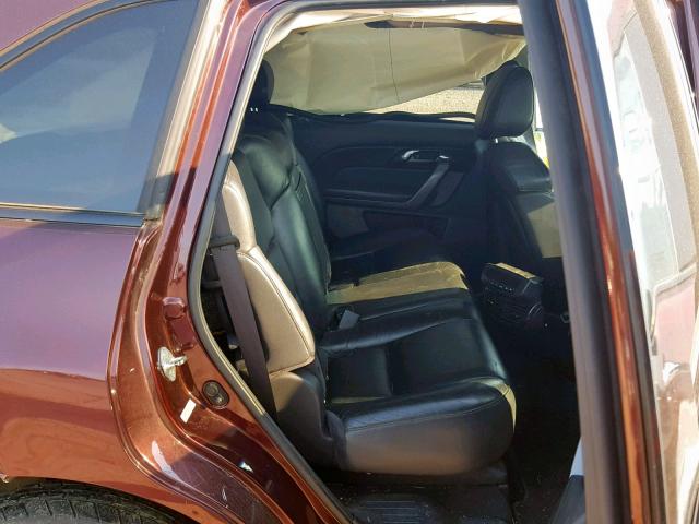 2HNYD282X8H519695 - 2008 ACURA MDX BURGUNDY photo 6