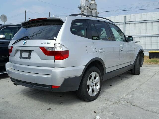 WBXPC93498WJ03793 - 2008 BMW X3 3.0SI SILVER photo 4