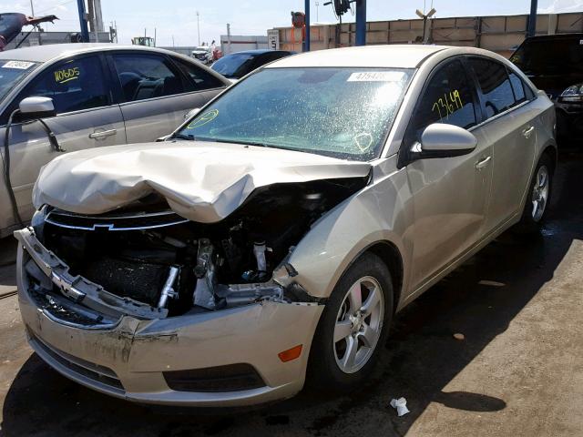 1G1PK5SB7E7391420 - 2014 CHEVROLET CRUZE LT GOLD photo 2