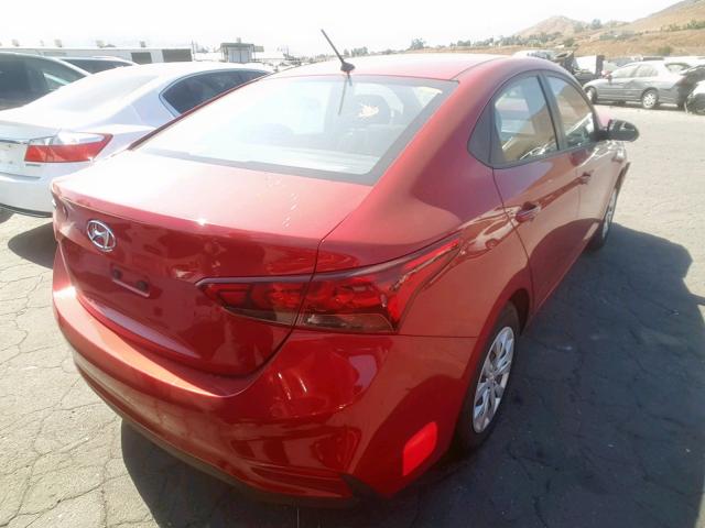 3KPC24A33JE007766 - 2018 HYUNDAI ACCENT SE RED photo 4