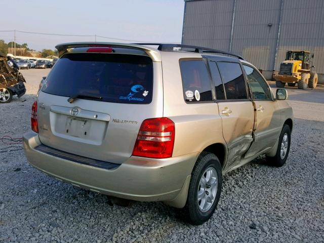 JTEHF21A910013587 - 2001 TOYOTA HIGHLANDER BEIGE photo 4