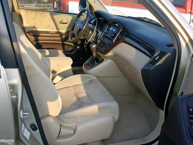 JTEHF21A910013587 - 2001 TOYOTA HIGHLANDER BEIGE photo 5