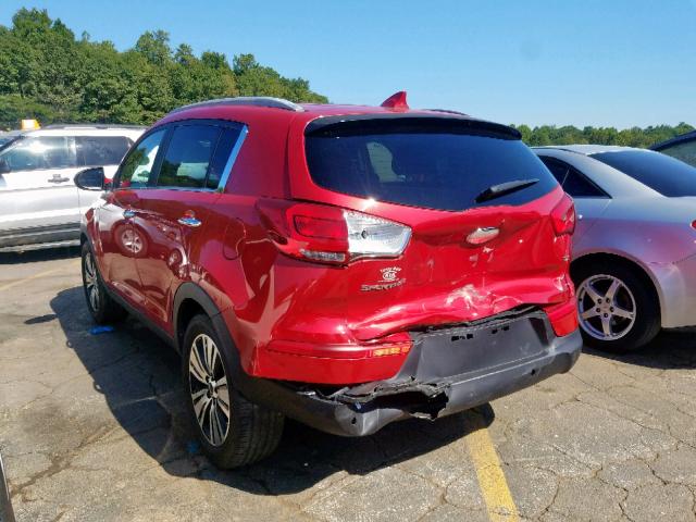 KNDPC3AC0E7555285 - 2014 KIA SPORTAGE E RED photo 3