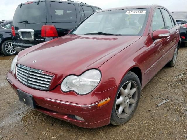 WDBRF61J61F016717 - 2001 MERCEDES-BENZ C 240 RED photo 2