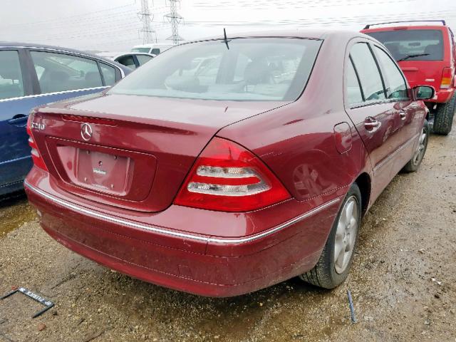 WDBRF61J61F016717 - 2001 MERCEDES-BENZ C 240 RED photo 4