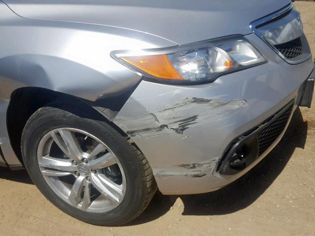 5J8TB4H30DL020459 - 2013 ACURA RDX SILVER photo 9