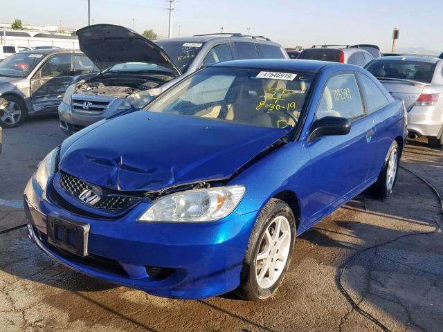 1HGEM221X5L024194 - 2005 HONDA CIVIC DX V BLUE photo 2