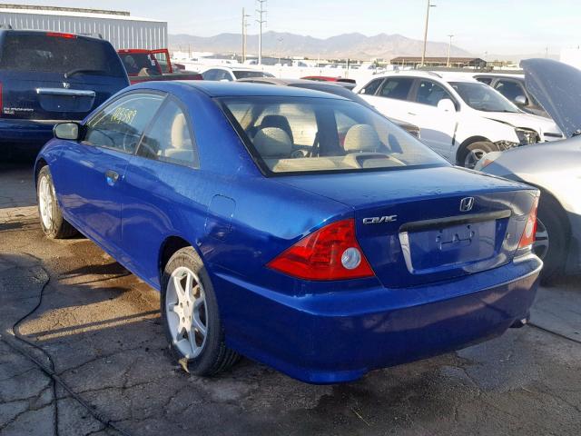 1HGEM221X5L024194 - 2005 HONDA CIVIC DX V BLUE photo 3