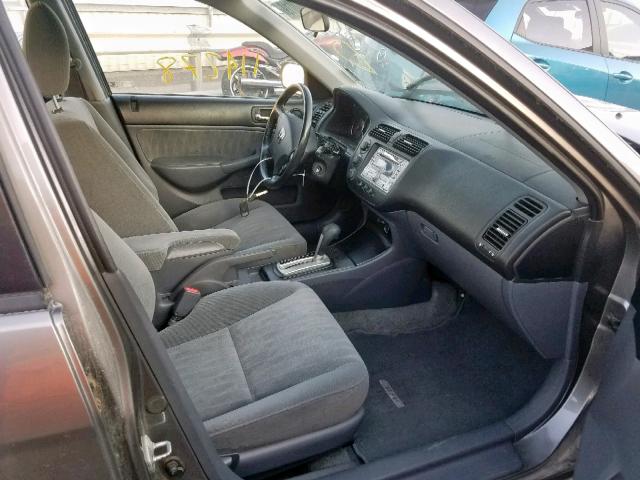 2HGES16545H560987 - 2005 HONDA CIVIC LX GRAY photo 5