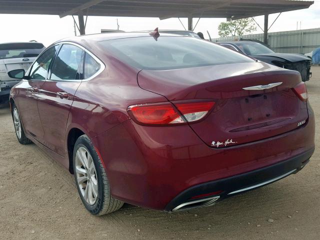 1C3CCCAG1GN175067 - 2016 CHRYSLER 200 LIMITE RED photo 3