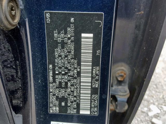 JTLKT334464059865 - 2006 TOYOTA SCION XB 蓝色 照片 10