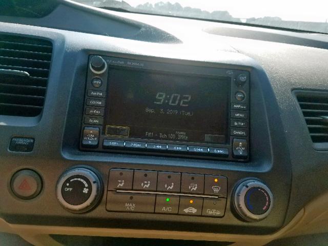 1HGFA16978L030837 - 2008 HONDA CIVIC EXL Ağ foto 9