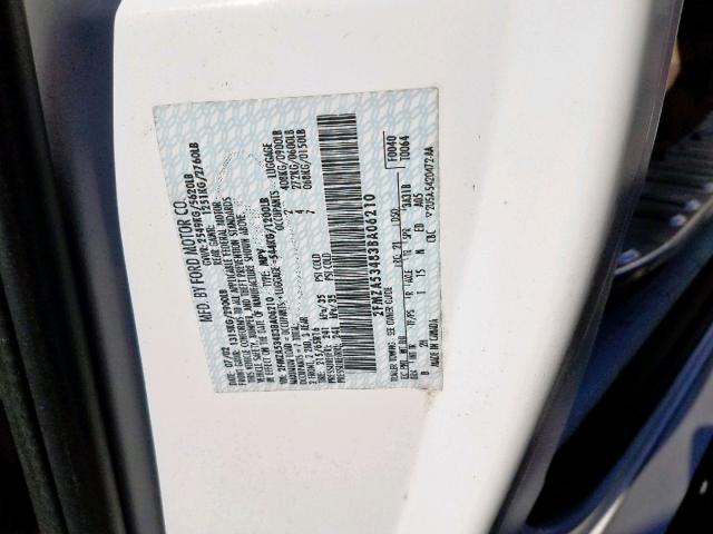 2FMZA53483BA06210 - 2003 FORD WINDSTAR S WHITE photo 10