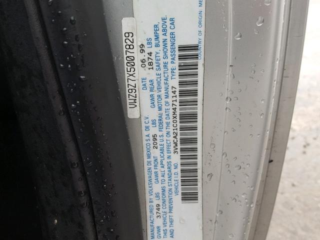 3VWCA21C0XM471147 - 1999 VOLKSWAGEN NEW BEETLE Silber Foto 10