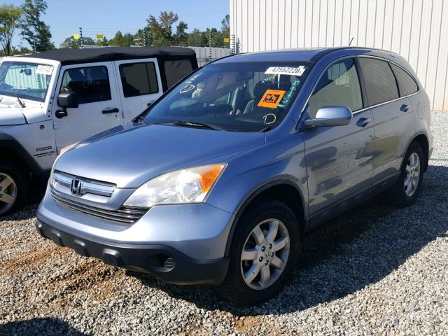 JHLRE38767C063241 - 2007 HONDA CR-V EXL BLUE photo 2