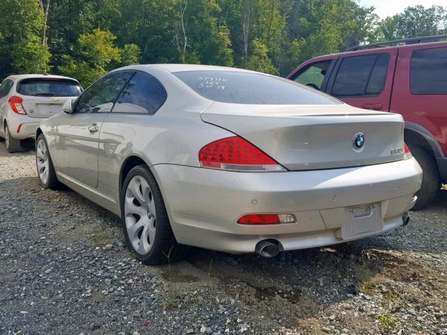 WBAEH13406CR49796 - 2006 BMW 650 I SILVER photo 3