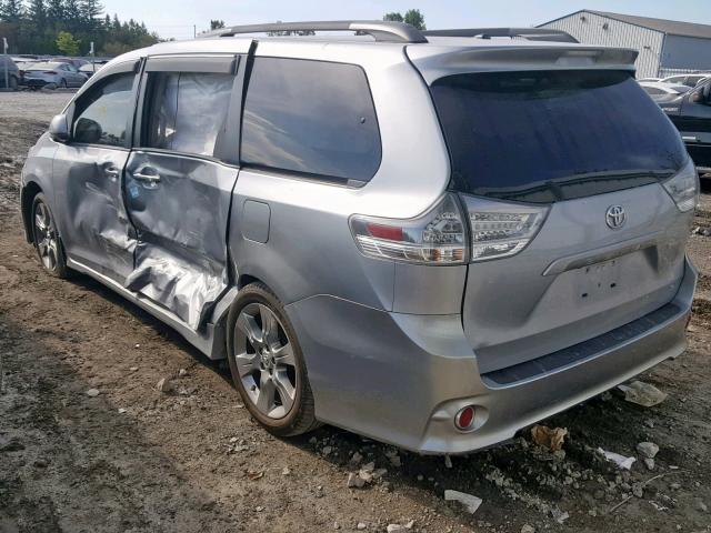 5TDXK3DC1ES489933 - 2014 TOYOTA SIENNA SPO SILVER photo 3