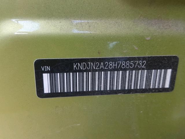 KNDJN2A28H7885732 - 2017 KIA SOUL GREEN photo 10