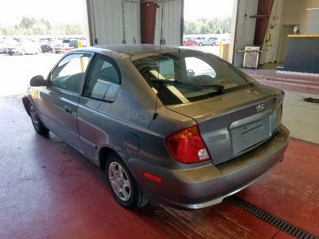 KMHCG35CX5U343519 - 2005 HYUNDAI ACCENT GS GRAY photo 3