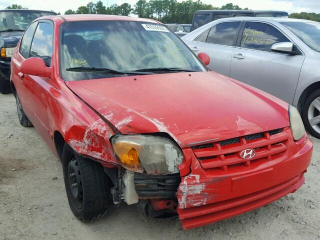 KMHCG35C54U285639 - 2004 HYUNDAI ACCENT GL RED photo 1