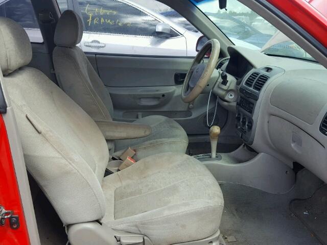 KMHCG35C54U285639 - 2004 HYUNDAI ACCENT GL RED photo 5