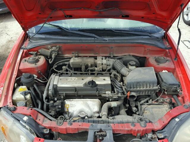 KMHCG35C54U285639 - 2004 HYUNDAI ACCENT GL RED photo 7