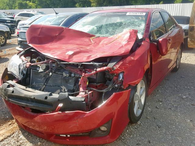 4T1BF1FK1CU547342 - 2012 TOYOTA CAMRY BASE RED photo 2