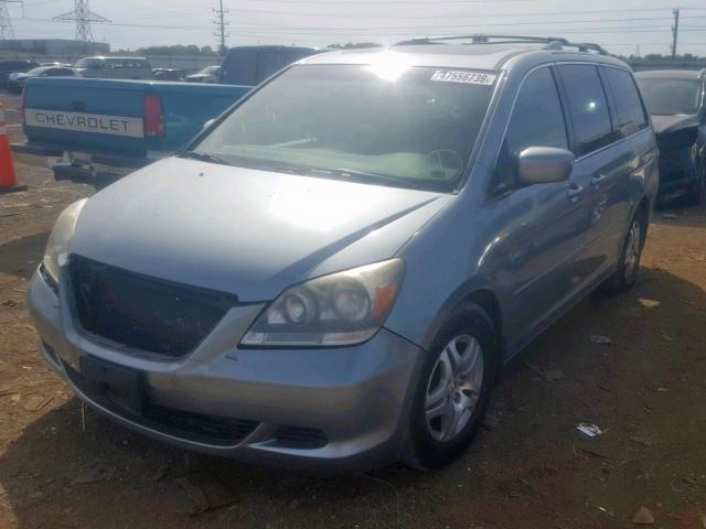 5FNRL38695B117772 - 2005 HONDA ODYSSEY EX BLUE photo 2