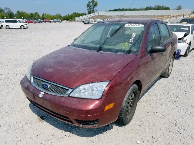 1FAFP34N77W356181 - 2007 FORD FOCUS ZX4 RED photo 2