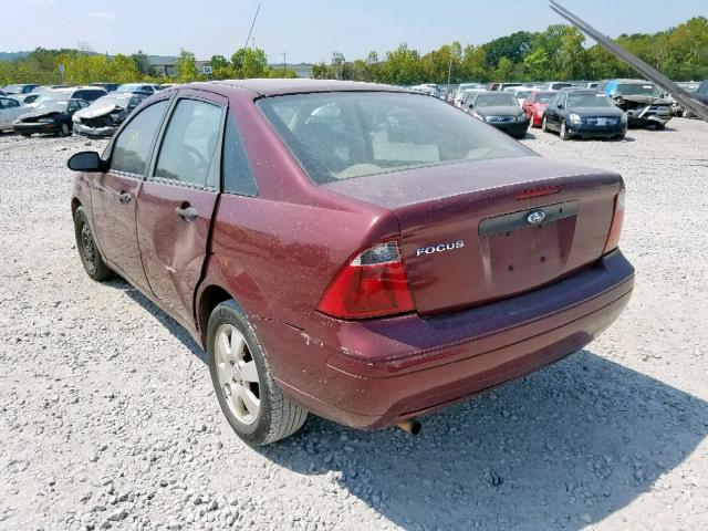 1FAFP34N77W356181 - 2007 FORD FOCUS ZX4 RED photo 3