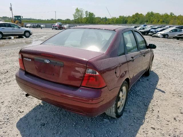 1FAFP34N77W356181 - 2007 FORD FOCUS ZX4 RED photo 4