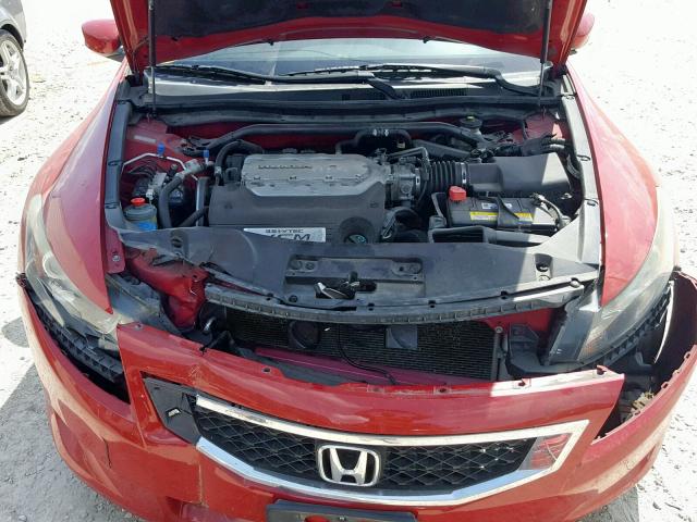 1HGCS2B82AA010421 - 2010 HONDA ACCORD EXL RED photo 7