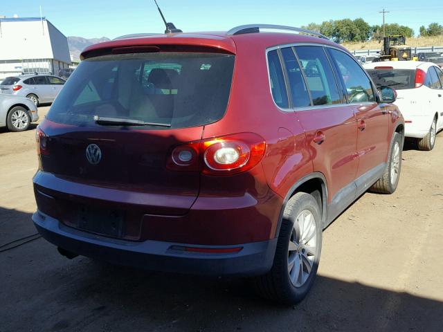 WVGBV7AX3AW000969 - 2010 VOLKSWAGEN TIGUAN SE RED photo 4