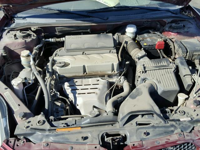 4A3AK24F37E036722 - 2007 MITSUBISHI ECLIPSE GS BURGUNDY photo 7