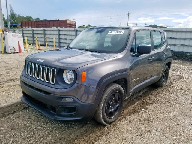 ZACCJAAT4GPD09984 - 2016 JEEP RENEGADE S ნაცრისფერი ფოტო 2