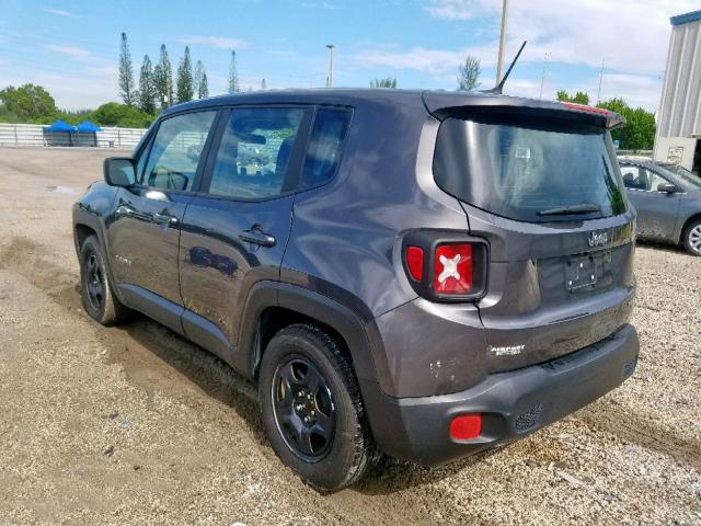 ZACCJAAT4GPD09984 - 2016 JEEP RENEGADE S ნაცრისფერი ფოტო 3