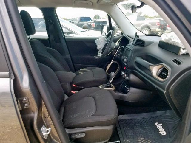 ZACCJAAT4GPD09984 - 2016 JEEP RENEGADE S ნაცრისფერი ფოტო 5